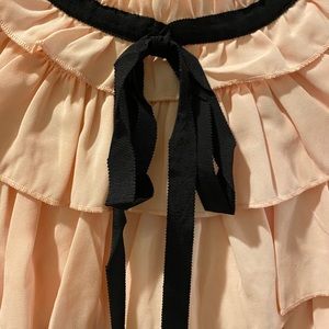 baby pink bow ruffle blouse